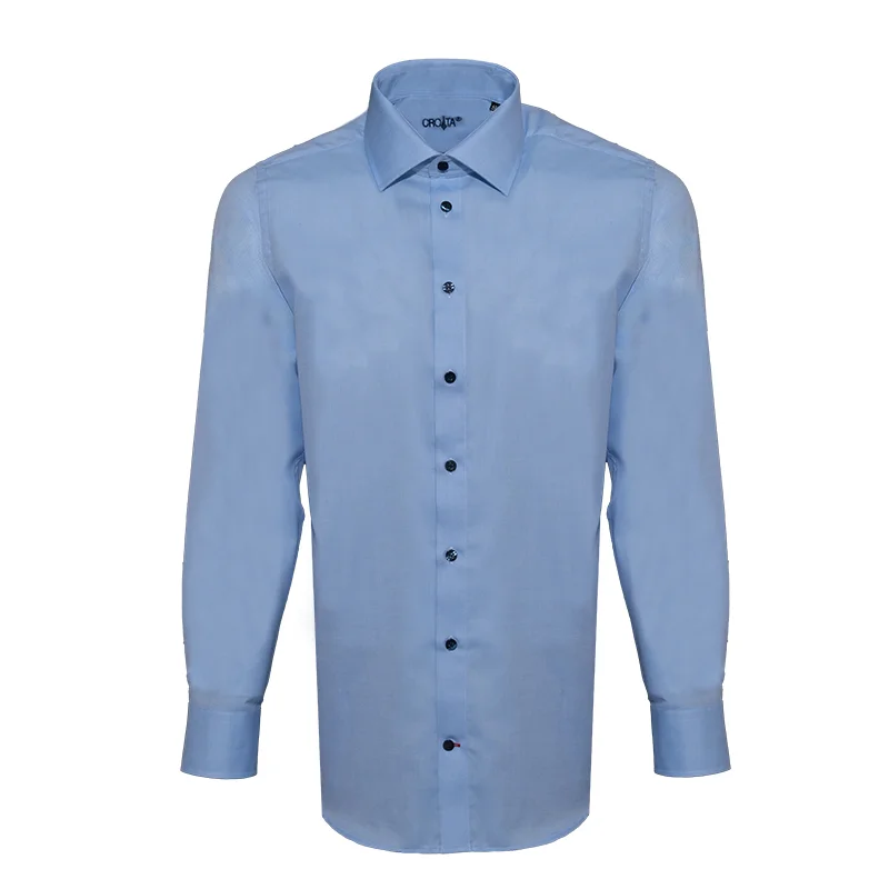 Dress shirt CROATA Brijuni non-wrinkle Classic Slim Small shapes Light blue  Cotton 100%  Long sleeve