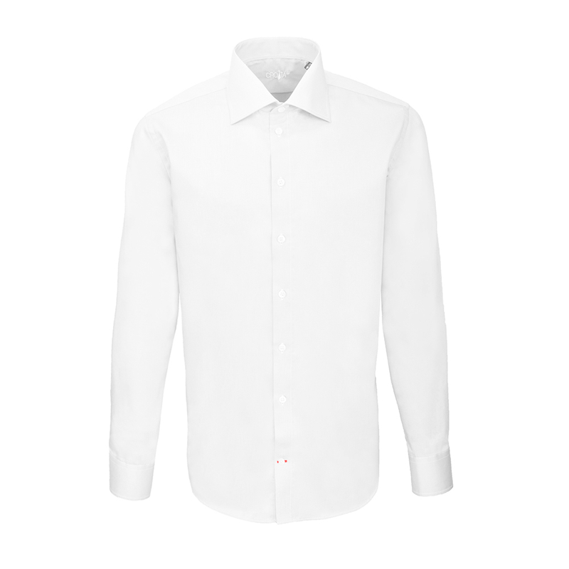 Dress shirt CROATA Brijuni Classic Regular Solid textured White  Cotton 100%  Long sleeve