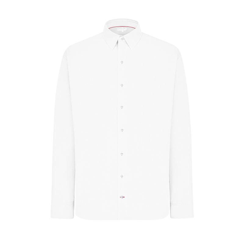 Dress shirt CROATA Brijuni Classic Tailored Solid textured White  Cotton 100%  Long sleeve